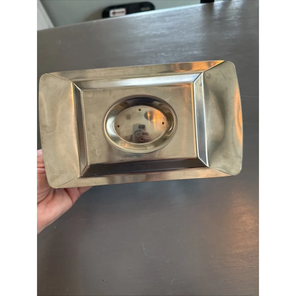 MCM Stainless Steel‎ Gravy Boat Under Plate Vtg Vibes Small Elegant Holiday